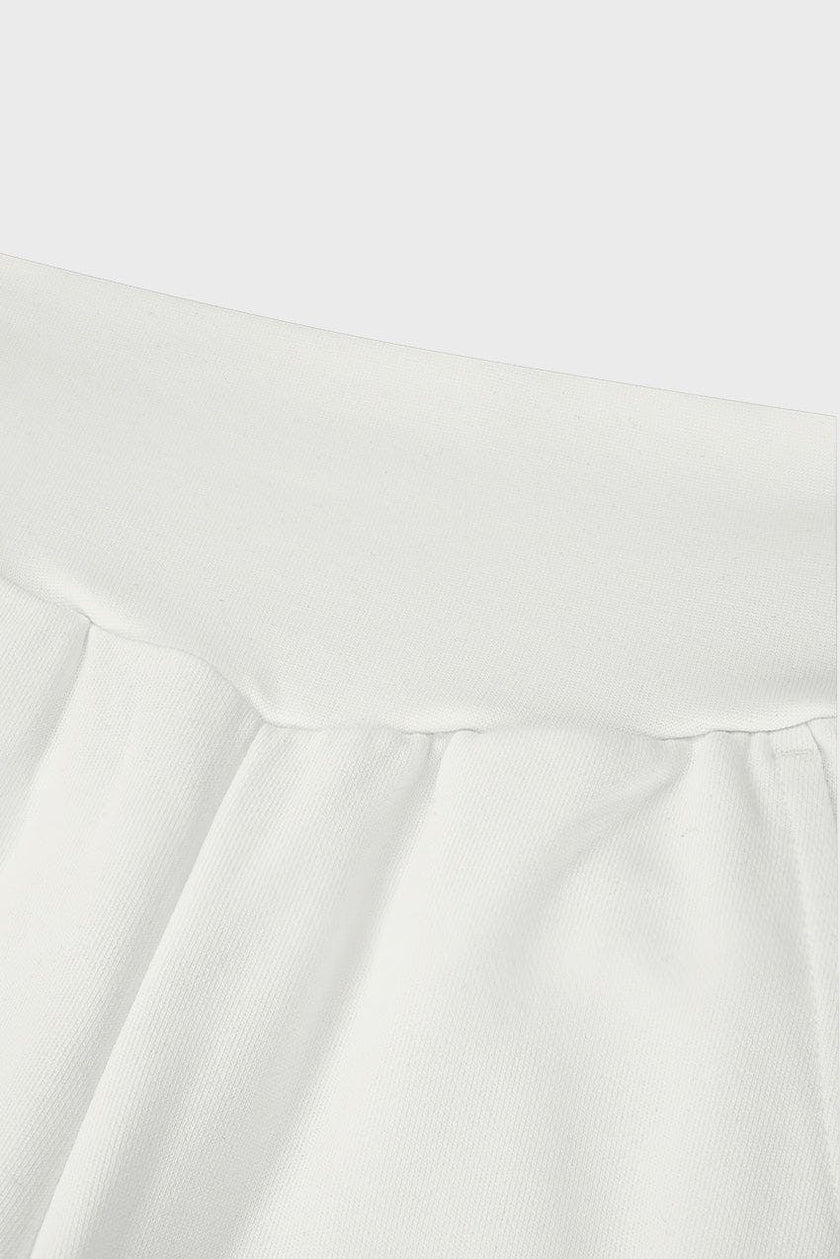 Cotton High Waisted Wide Leg Sweatpant With Raw Hem