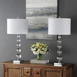 Liam Stacked Crystal Ball Lamps With USB Port