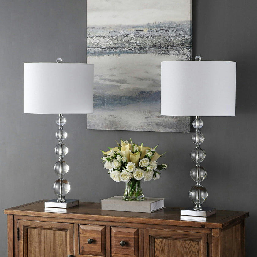 Liam Stacked Crystal Ball Lamps With USB Port
