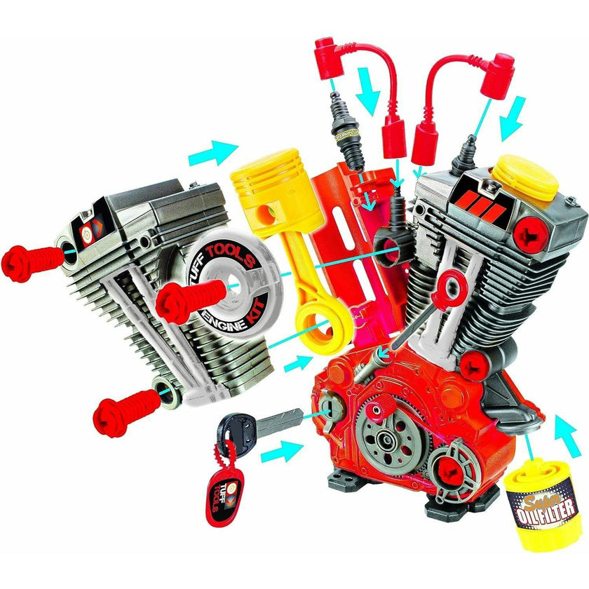 Tuff Tools: Engine Overhaul Pretend Play Toy - 25 Piece Playset w/ Lights & Sounds