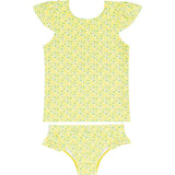 girls petite fleur cap sleeve rashguard set