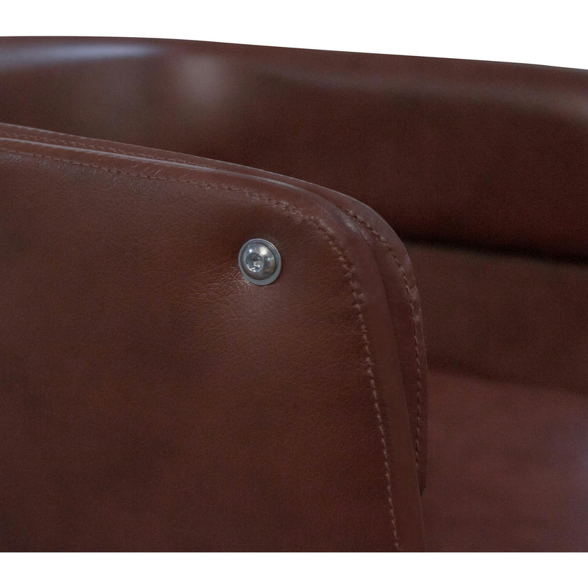 Modern PU Leather Office Chair with Adjustable-Height Ergonomic Mid-Back Seat