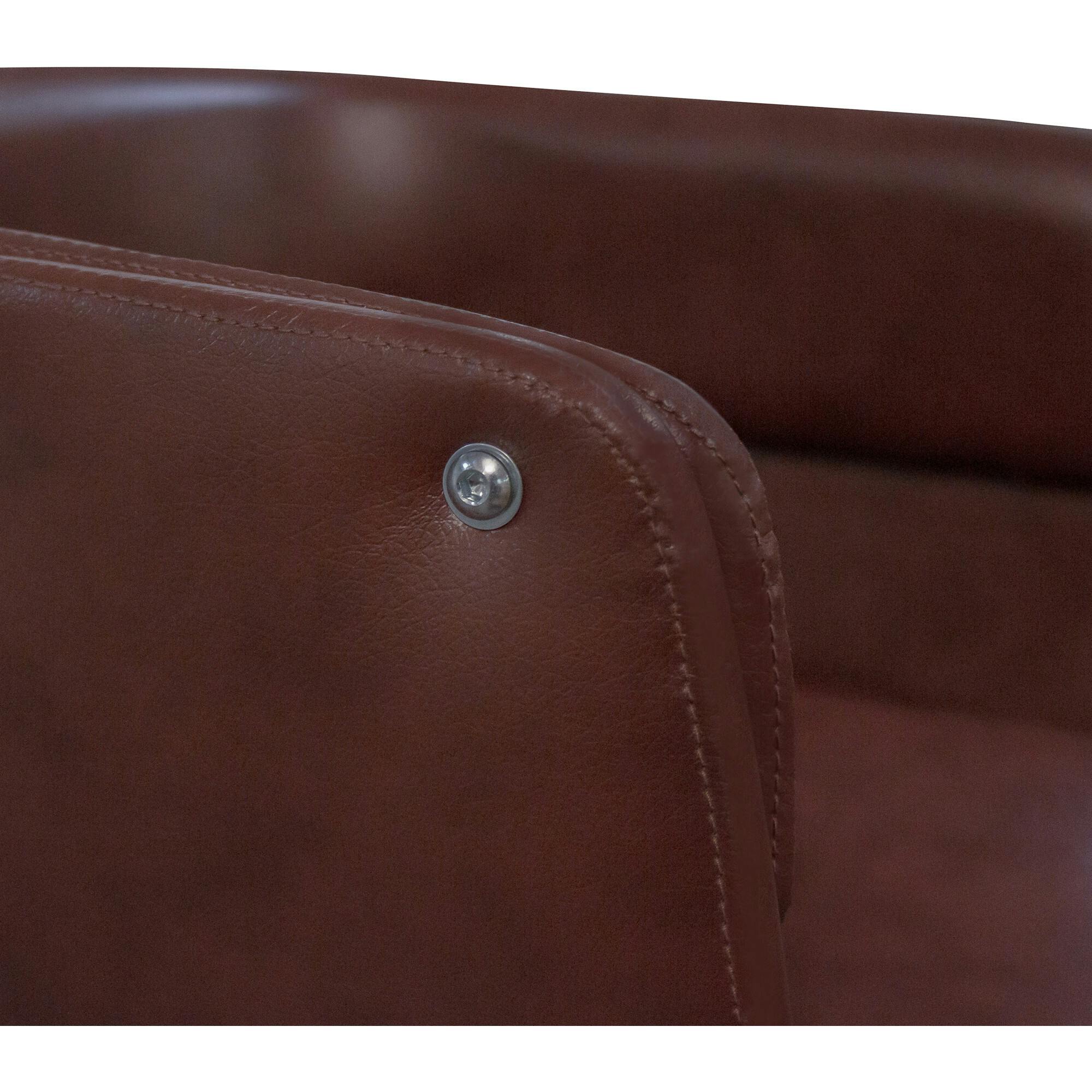 Modern PU Leather Office Chair with Adjustable-Height Ergonomic Mid-Back Seat