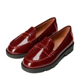 Paula Glossed-Leather Soft Wool Loafers