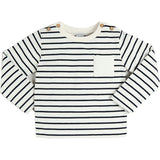 Sailor Stripe Long Sleeve Pocket Detail Top in White (2-10yrs)