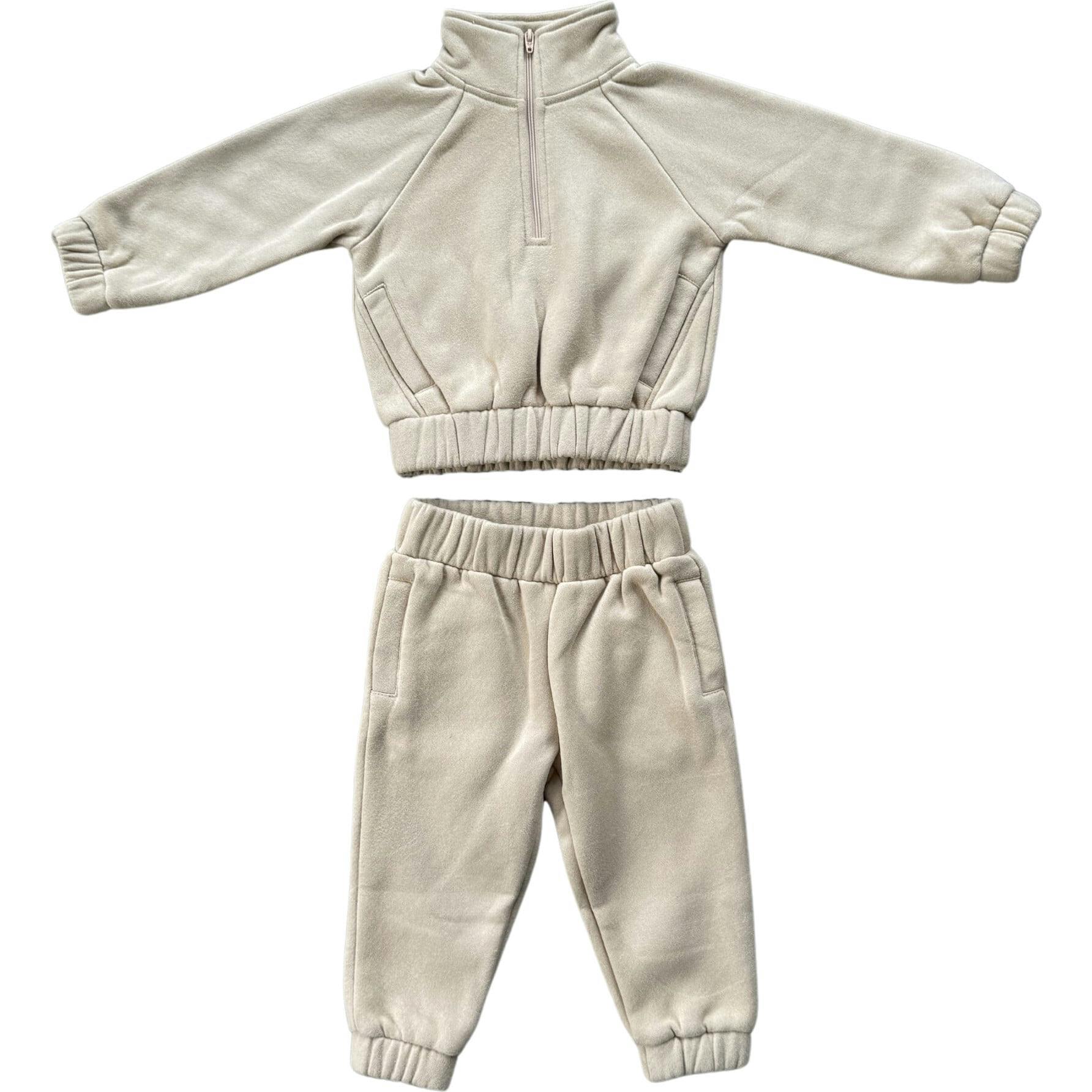 Fleece Zip Set Heather Gray