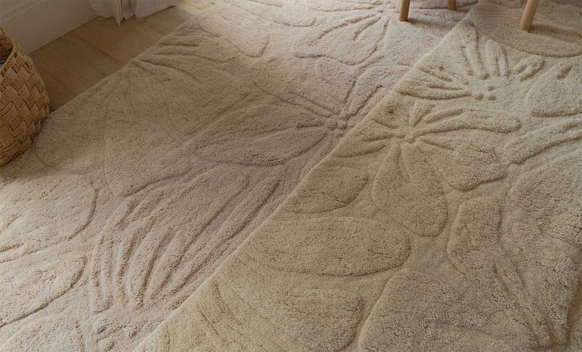 Floral Field Washable Wool Area Rug