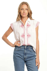 Esmeralda Blouse - White Blush