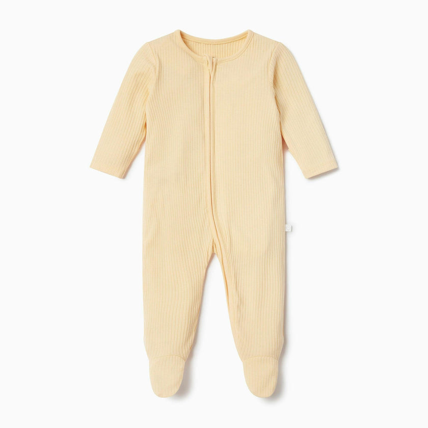 Ribbed Clever Zip Footed Baby Pajamas