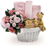 Personalized Three Little Giraffes Luxury New Baby Hamper