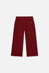 Stretch Corduroy Wide Leg Pants Reddish-Brown