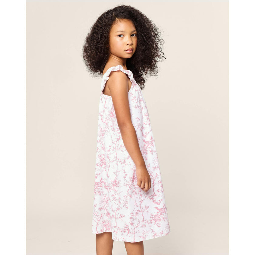 Girl's Twill Clara Nightgown in Pink Timeless Toile