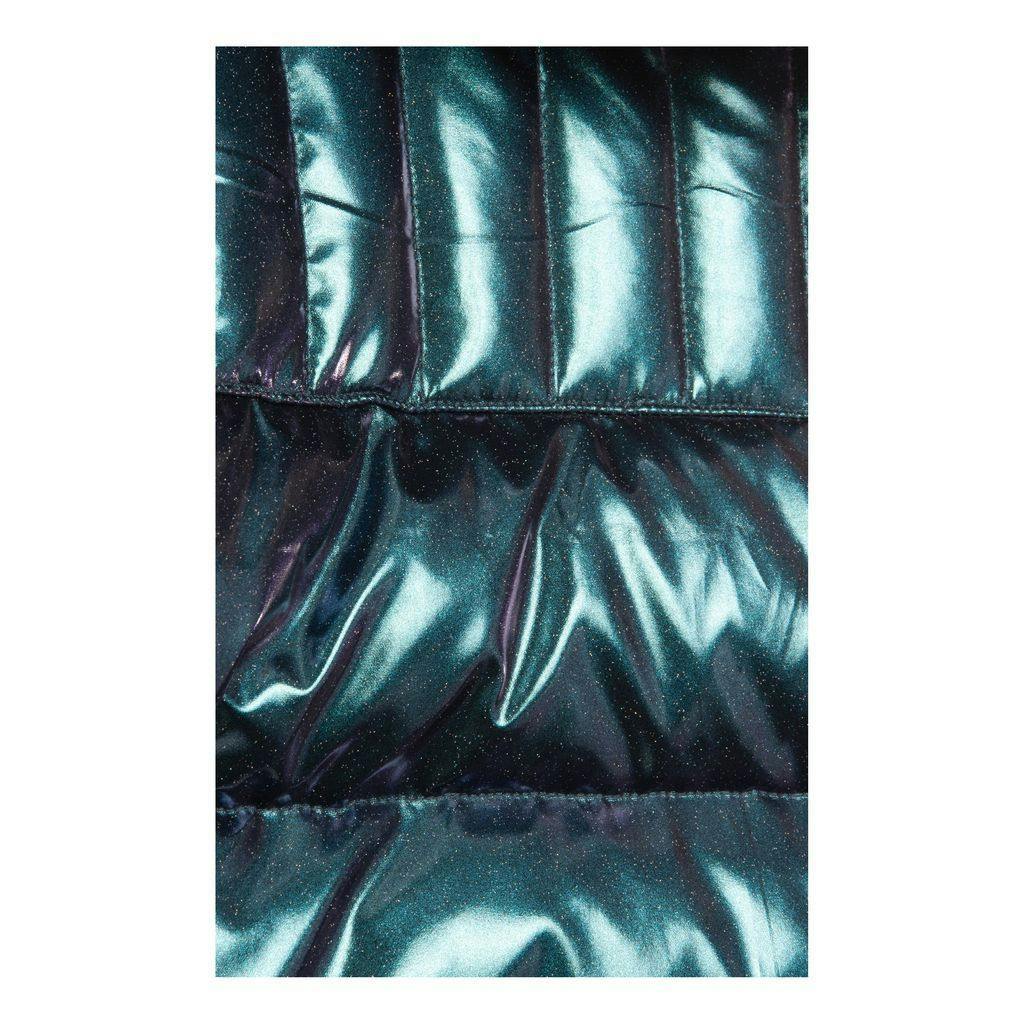 Teal Sparkle Long Down Coat