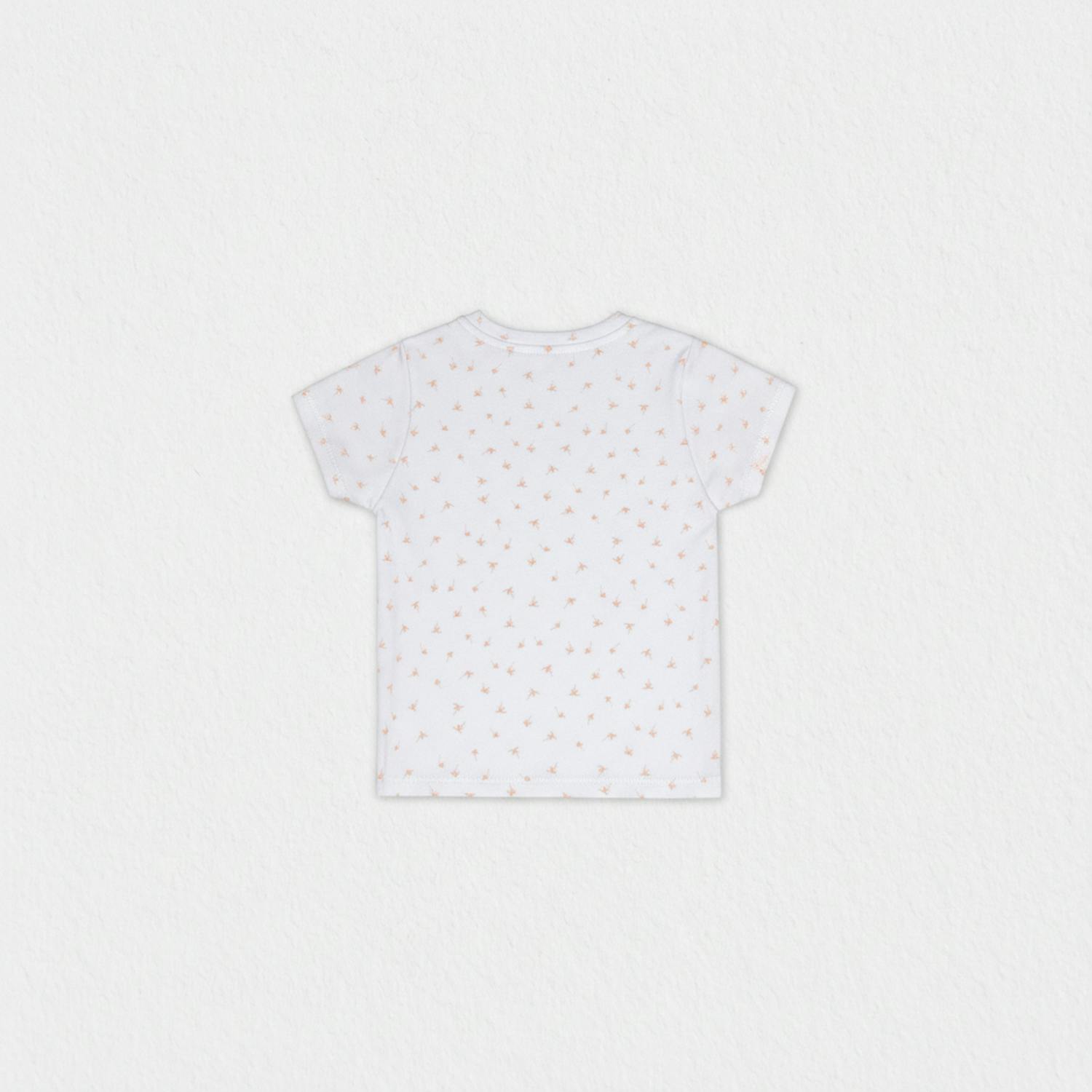 Cederique Baby T-shirt Short Sleeve, White Beige Palm