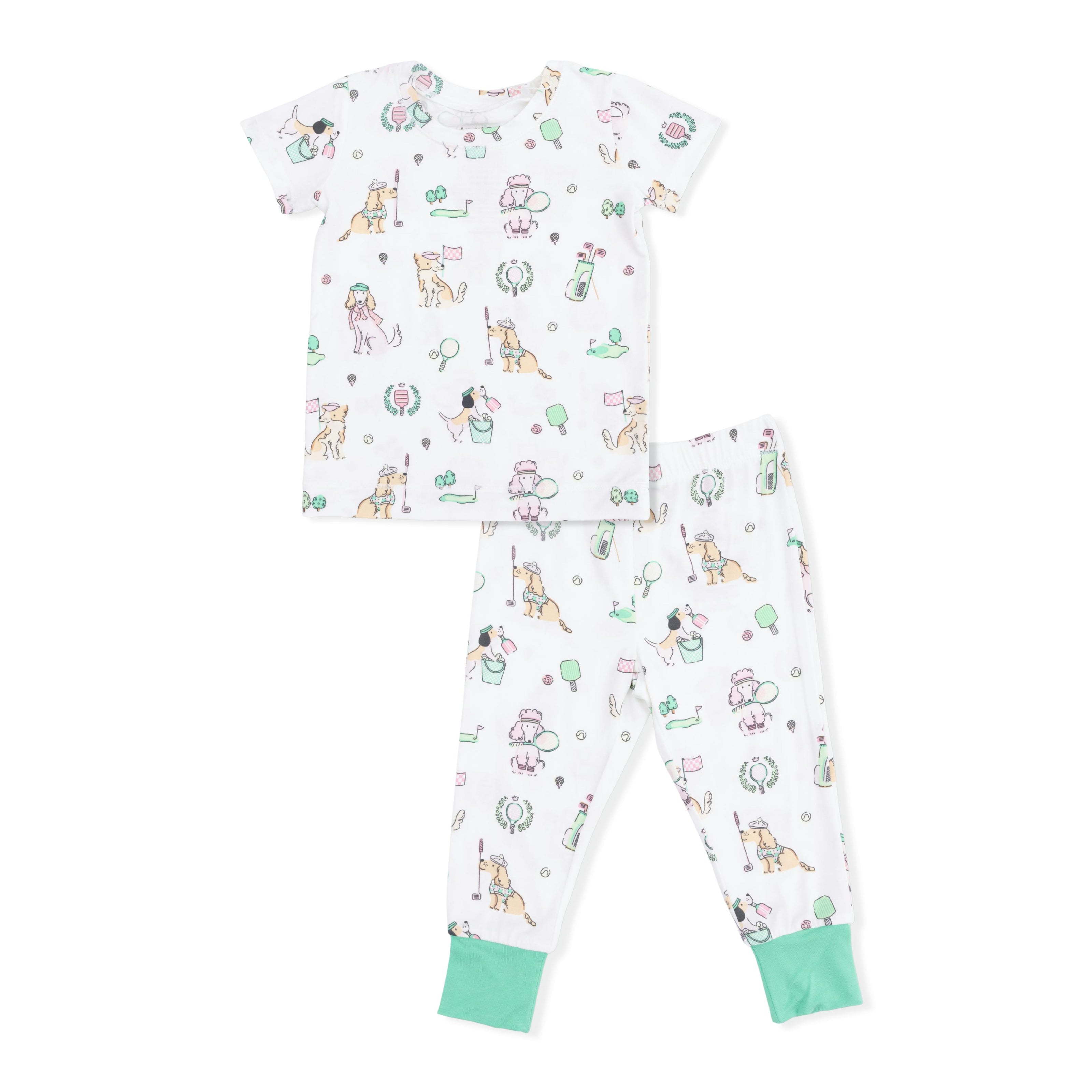 Country Club Dogs Pink - Short Sleeve Loungewear Set