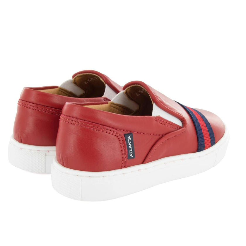Slip On Sneaker, Red Smooth Leather