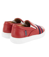Slip On Sneaker, Red Smooth Leather