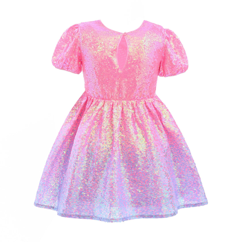 Pink Sorella Sequin Flared Dress