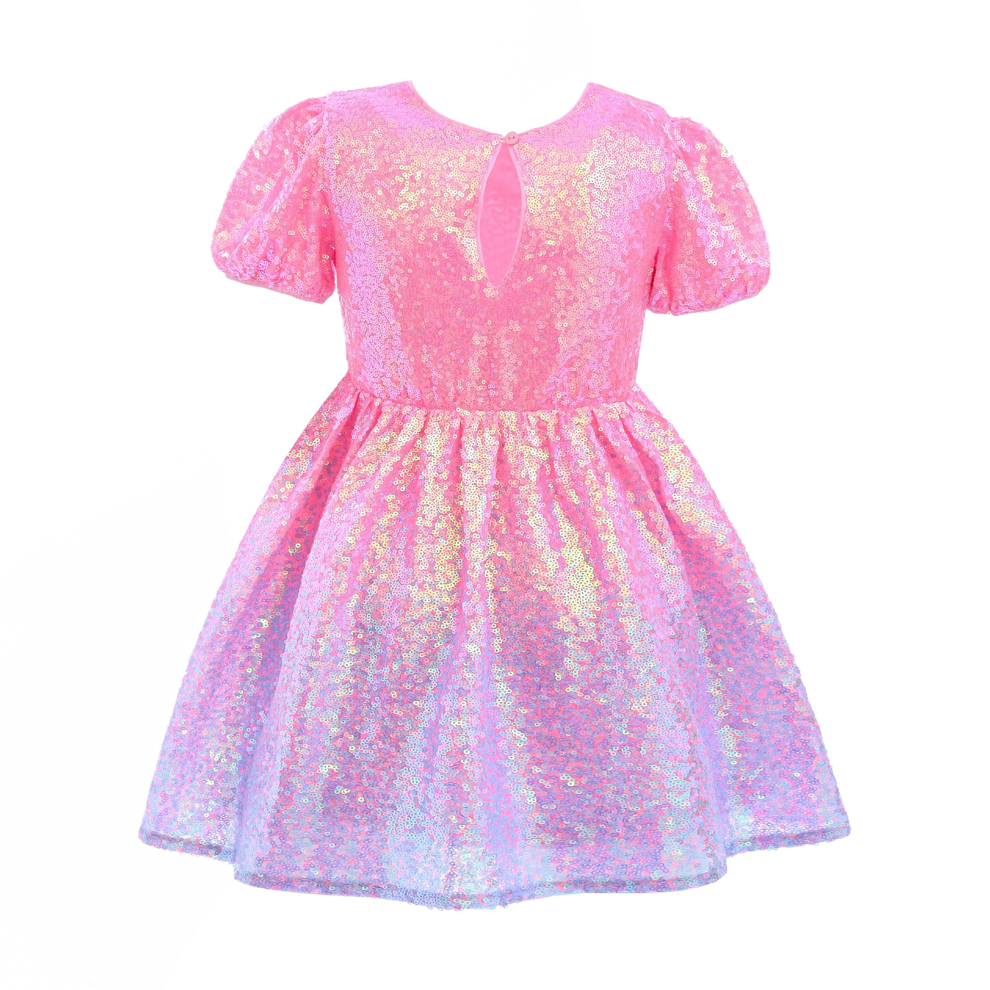 Pink Sorella Sequin Flared Dress