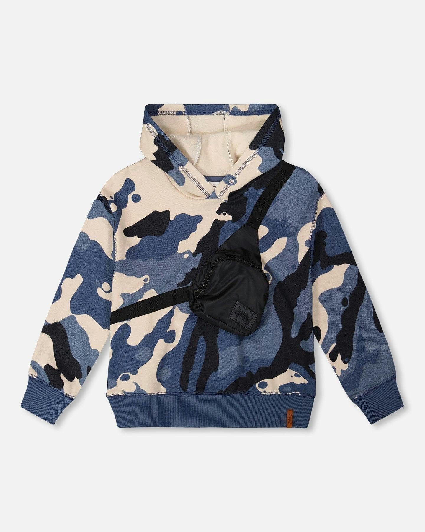 Hooded Fleece Sweatshirt with Crossbody Bag