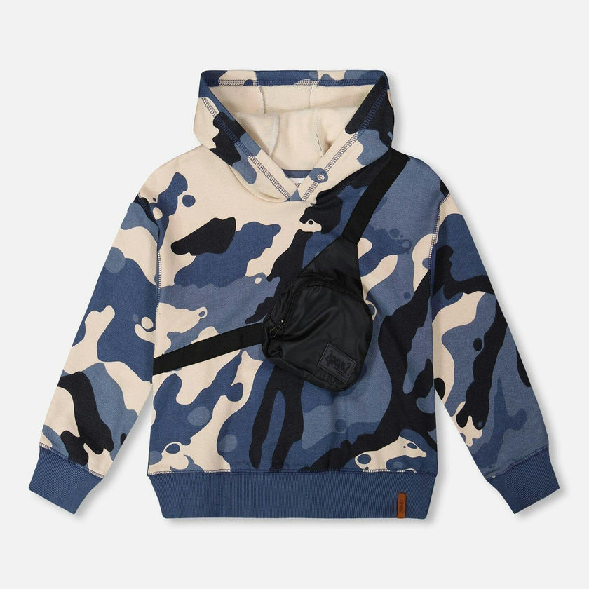 Hooded Fleece Sweatshirt with Crossbody Bag