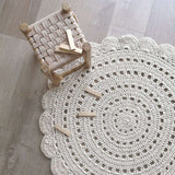 Alma Hand-Crocheted Scalloped Round Rug