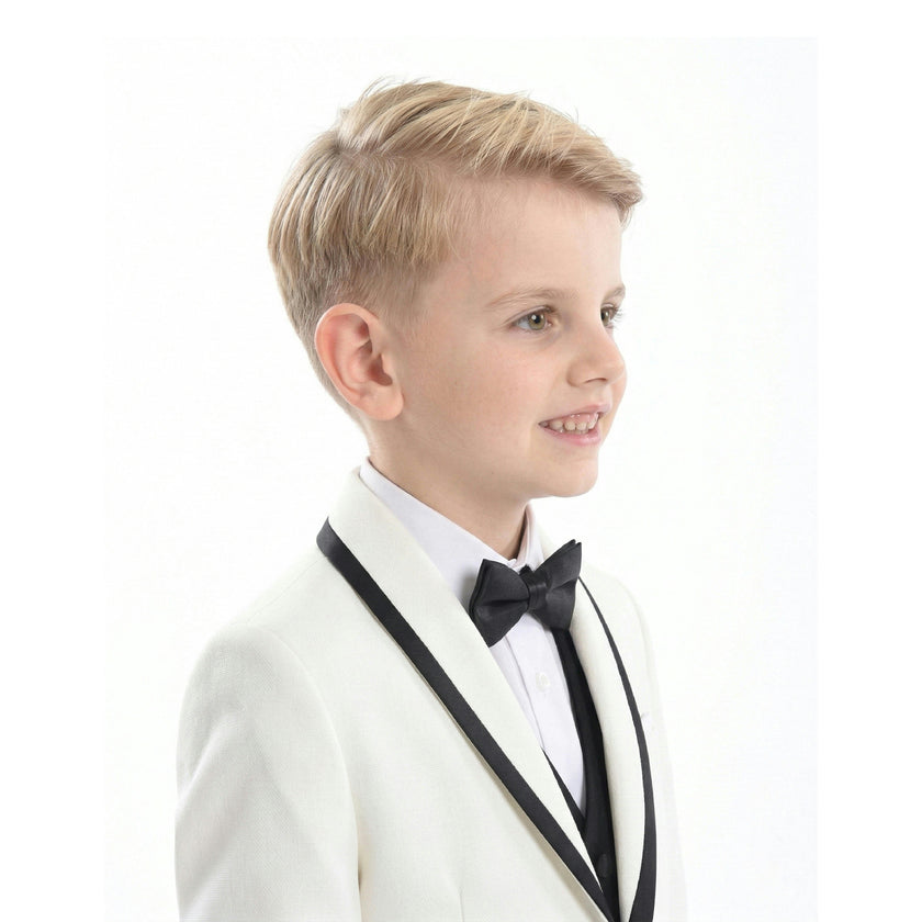 White Suit Set with Black Accents
