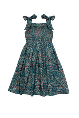 Mini Rayna Dress in Teal Ribboned Garden