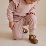Organic Fleece Jogger Pants - Dusty Rose