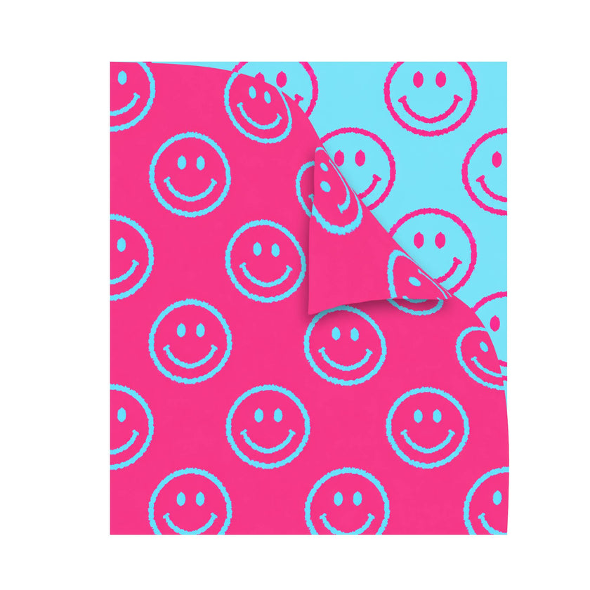 Malibu Sugars' Two Tone Happy Face Reversible Blanket