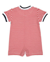 Stripe Knit Shortall With Nautical Applique