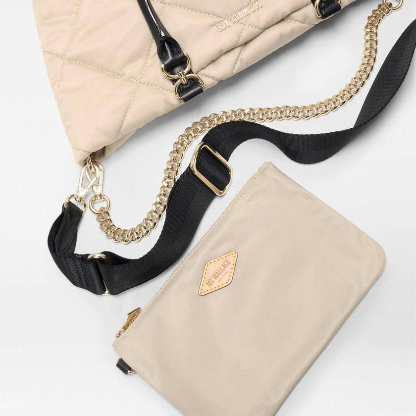 Buff/Black Small Madison E/W Tote