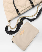 Buff/Black Small Madison E/W Tote