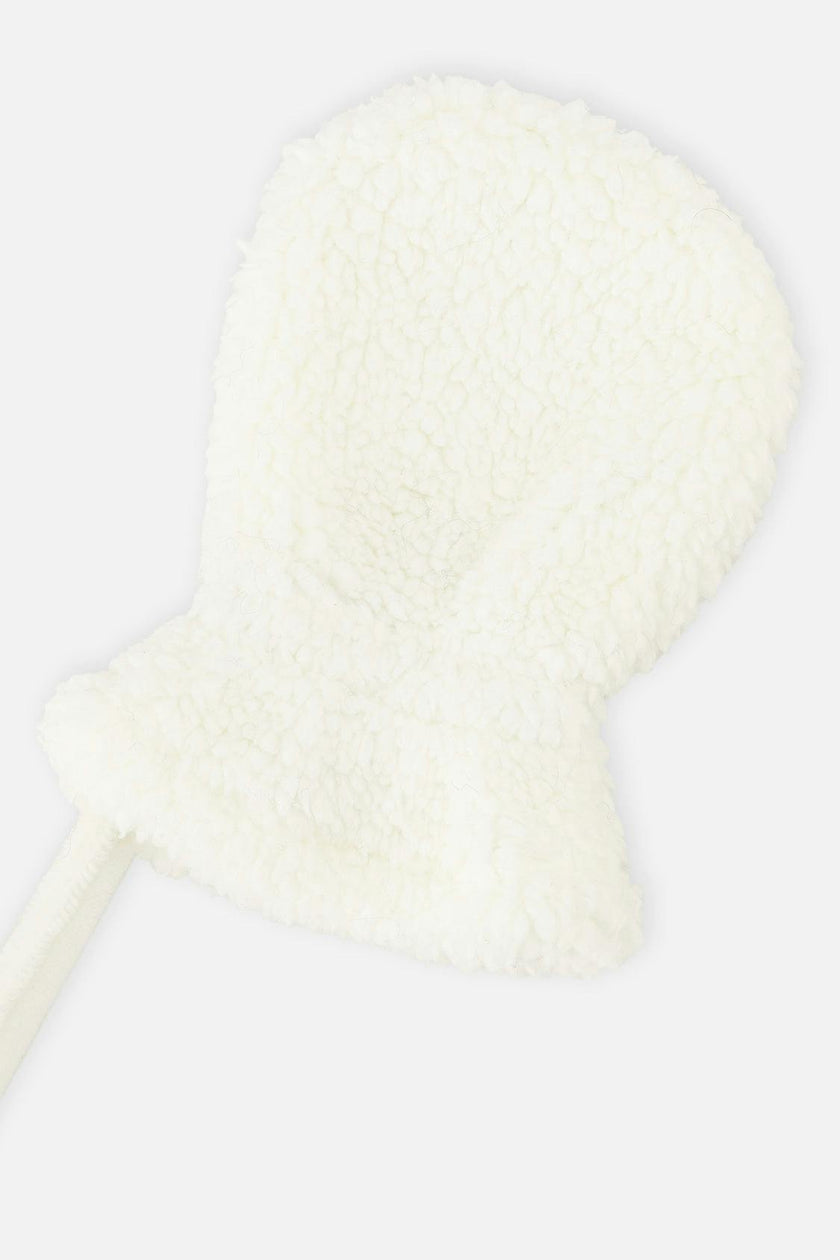 Infant Sherpa Mittens With String Off-White