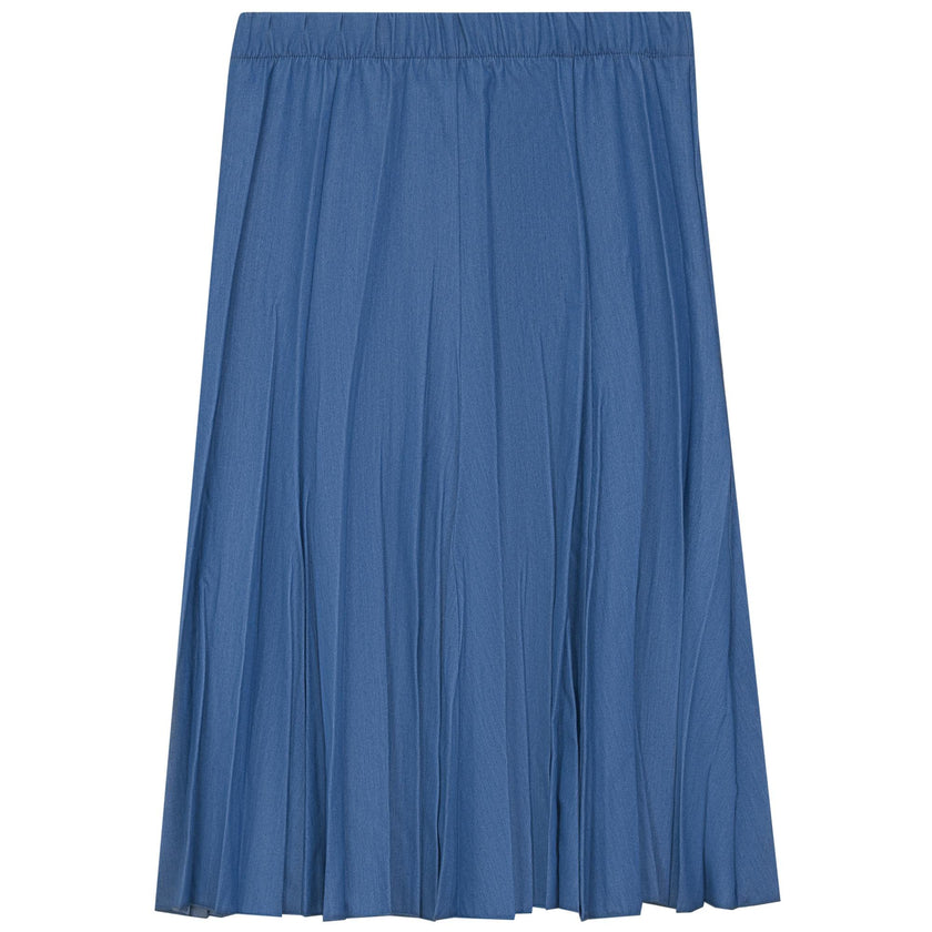 Short Denim Burst Pleated Skirt