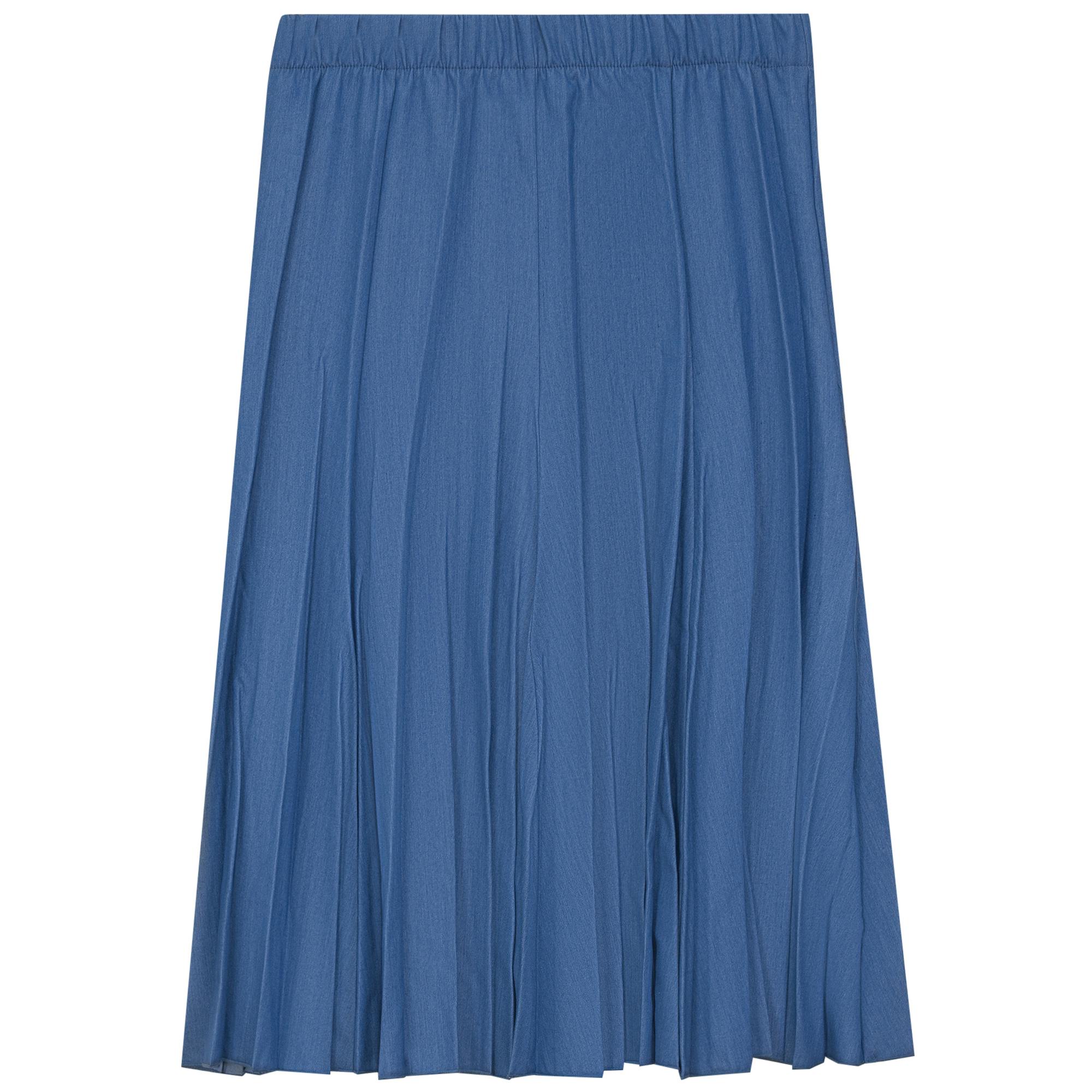 Short Denim Burst Pleated Skirt