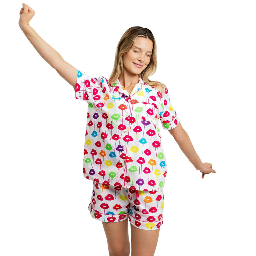 Women's Drawbertson Drippy Lips Short PJ Set