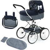 Bayer Design Dolls: Pram Classic - Navy & Grey
