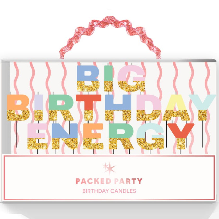Big Birthday Energy Glitter Birthday Candles Set