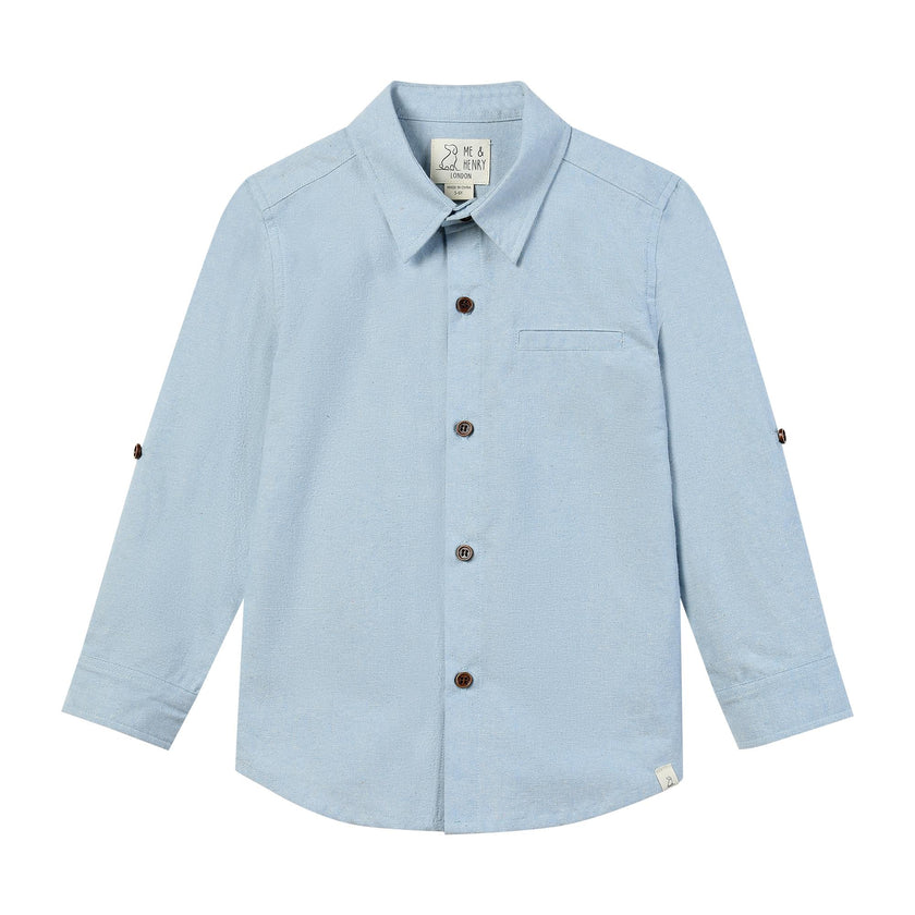 ATWOOD woven shirt pale blue chambray