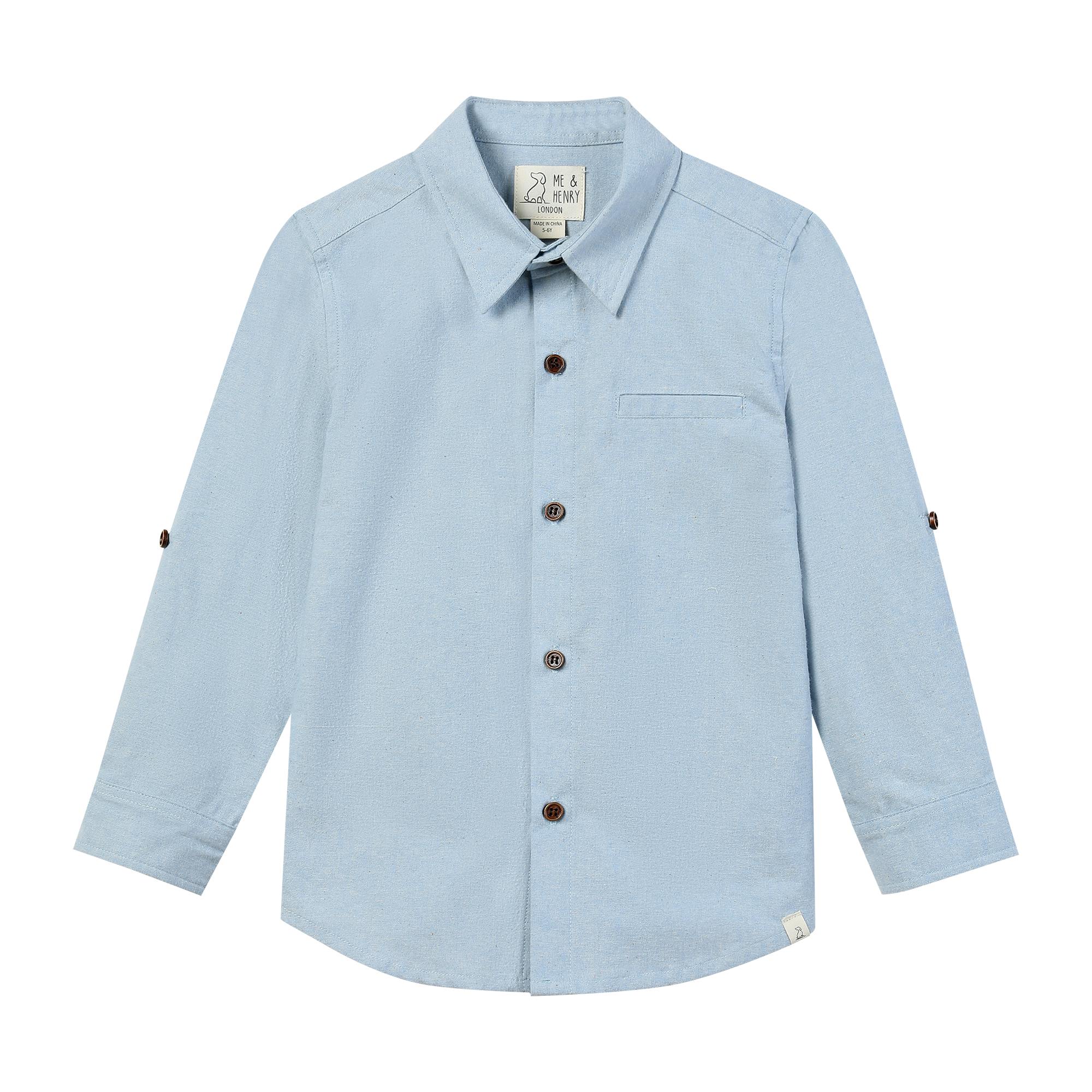 ATWOOD woven shirt pale blue chambray