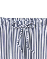 The Olivia Wide Leg Pima Pajama Set in Navy French Ticking