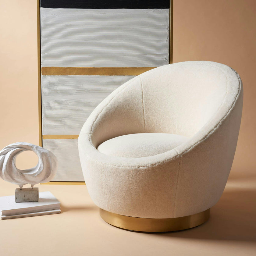 Pippa Faux Wool Swivel Chair