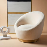 Pippa Faux Wool Swivel Chair