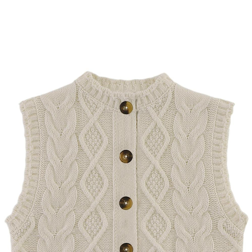 Landien Merino Wool Vest | Crispy White