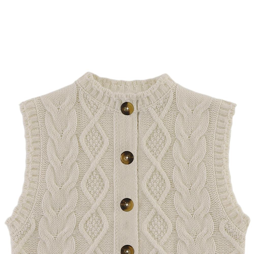 Landien Merino Wool Vest | Crispy White