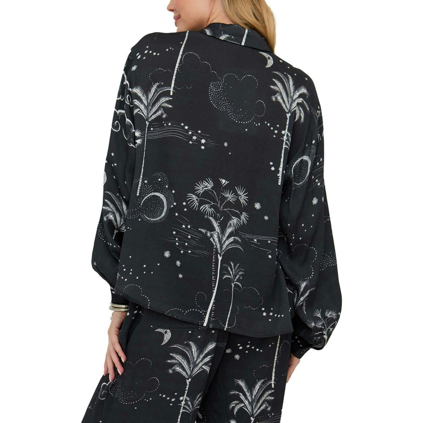Palm Button Down Palm Print Shirt