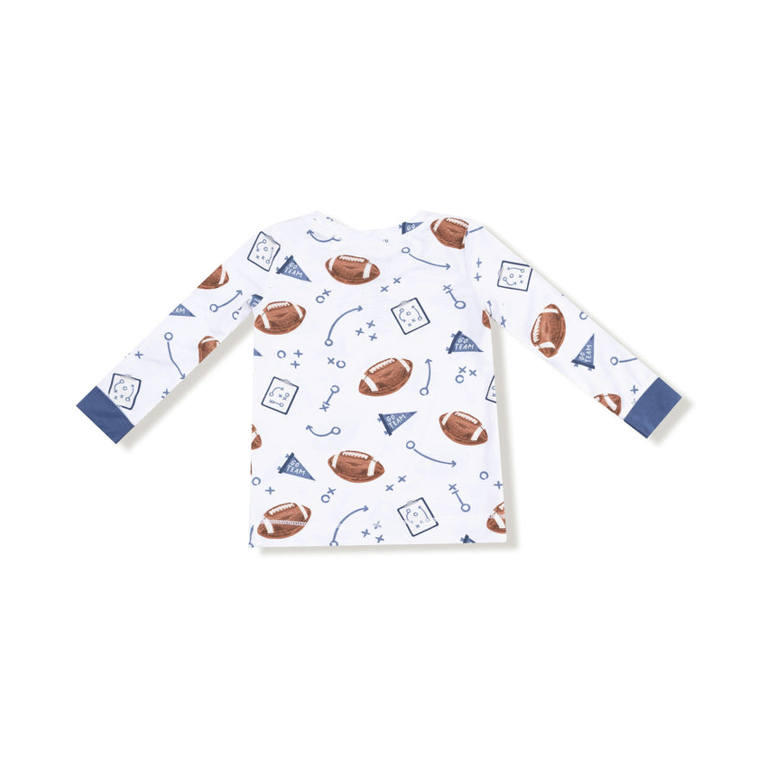 Touchdown Time - Navy - Long Sleeve Loungewear Set
