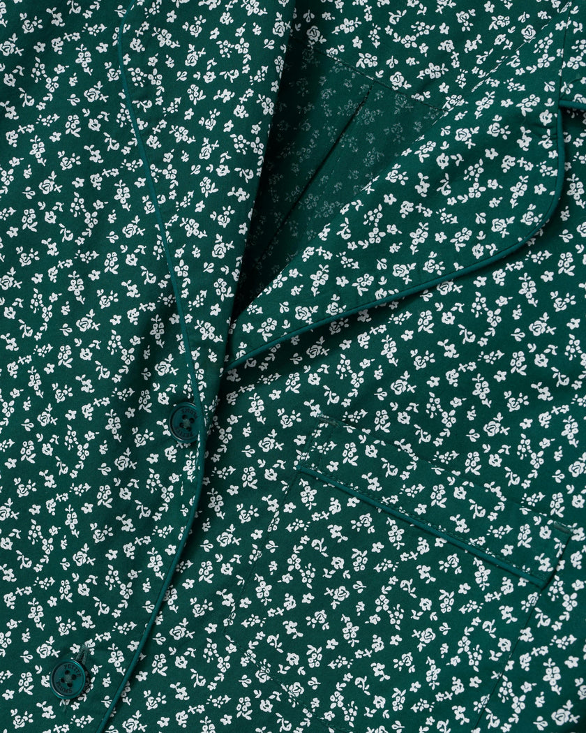 Women's Poplin Pajama Set in Ditsy Waltz Evergreen