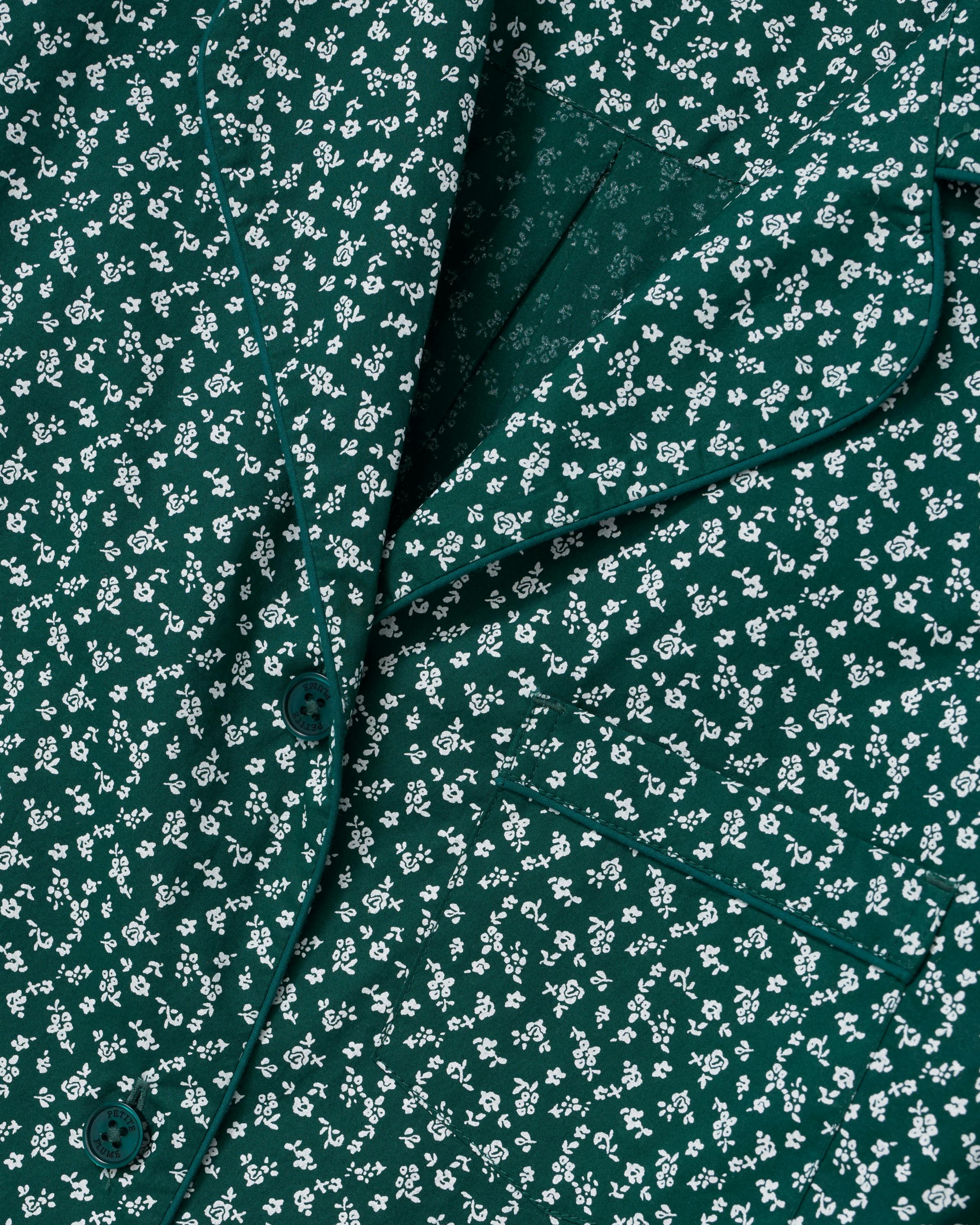 Women's Poplin Pajama Set in Ditsy Waltz Evergreen